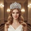 Rhinestone Bridal Crowns Zinc Zinc Alloy Queen Princess Tiara Simple Baroque Pageant Crowns  Party Supplies