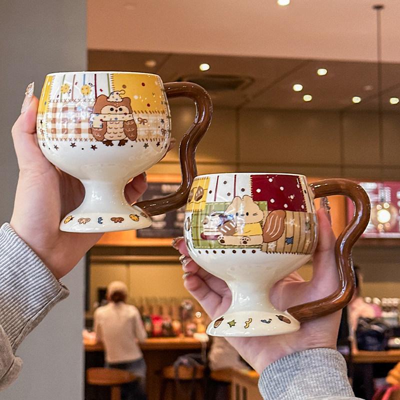 High-Value Cute Ceramic Mug Gift Set for Best Friend or Children - Perfect Birthday Present