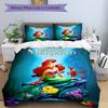 3pcs Set Mermaid1pc of Quilt Cover+2pcs of Pillowcase, No Core, Print Bedding, All Seasons Bedroom Setting061