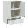 Highboard White 68x39x101.5 Cm Steel