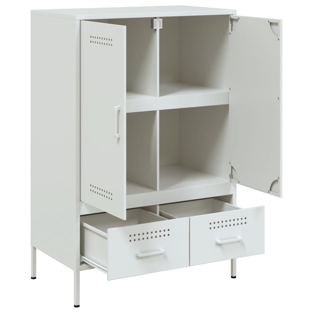 Highboard White 68x39x101.5 Cm Steel