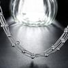Korean Fashion Silver Necklace N213 with Elegant Five-Line Bead Design