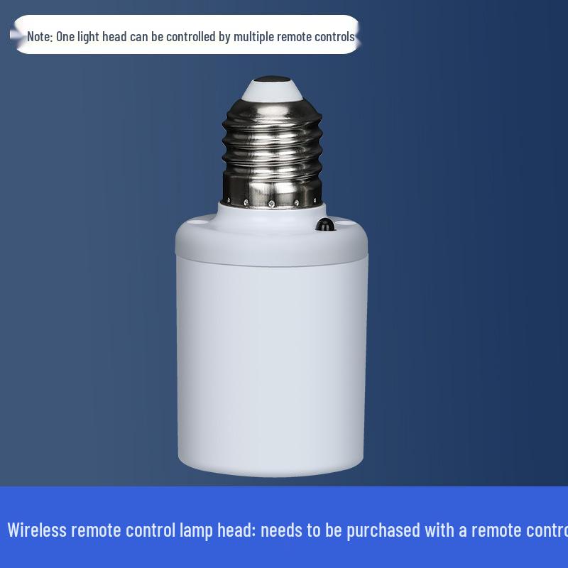 Universal Wireless Remote Control Lamp Holder for LED Bulbs, 220V Screw Base, Bedroom Lighting Fixture.