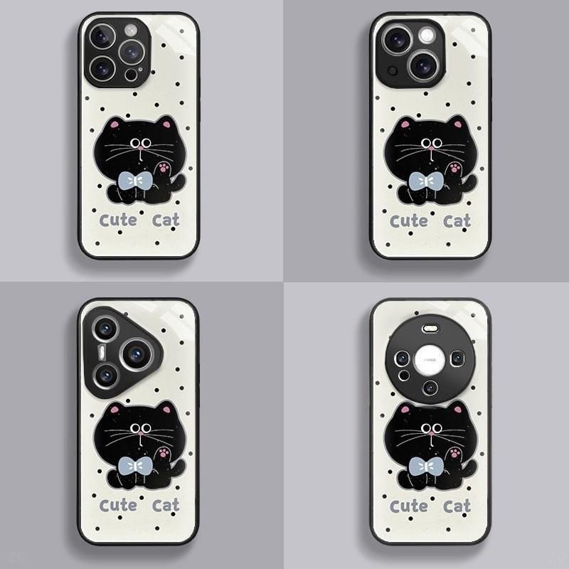 Polka Dot Big Face Cat for Apple 17 Promax Cartoon Female Model for IPhone Mobile Phone Case 16 New Model 15 Hydrogel Shell