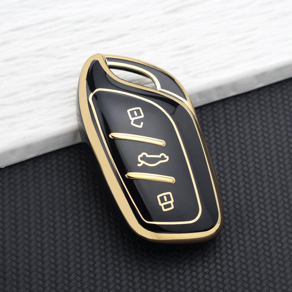 

3 Buttons Car Key Case Protector for MG4 EV MG5 MG6 MG HS ZS EV GT ZX for Roewe i5 RX5 ERX5 I6 RX3 RX8 Soft TPU Key Fob Cover