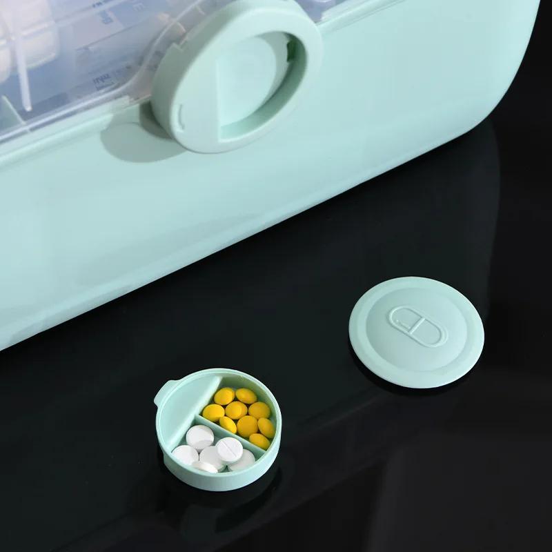 Large Medical Storage Containers 3 Layers Fold Tray Medicine Box with Handle Plastic Removable Pill Case Family First Aid Boxes
