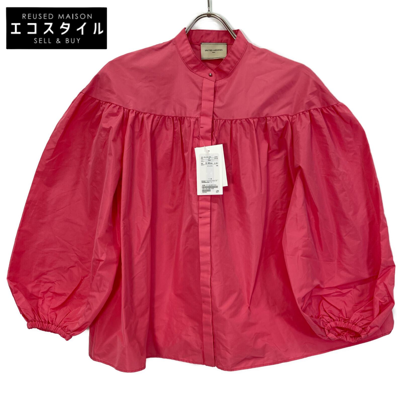 

UNITED ARROWS Brand new 1521-162-1493-3330 Taffeta Volume Gathered Blouse tops 36 pinkUsed