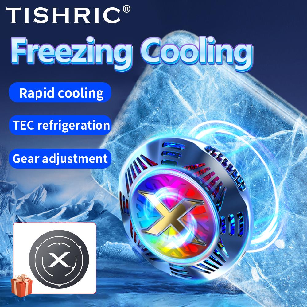

TISHRIC Phone Cooler Magnetic Fixed Semiconductor Mobile Phone Cooler RGB Fan Radiator For Cellphones/Tablets/Laptop