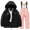 Children's Winter Ski Suit: Fleece-Lined, Waterproof, Windproof, One-Piece Ski Bib Pants for Boys and Girls