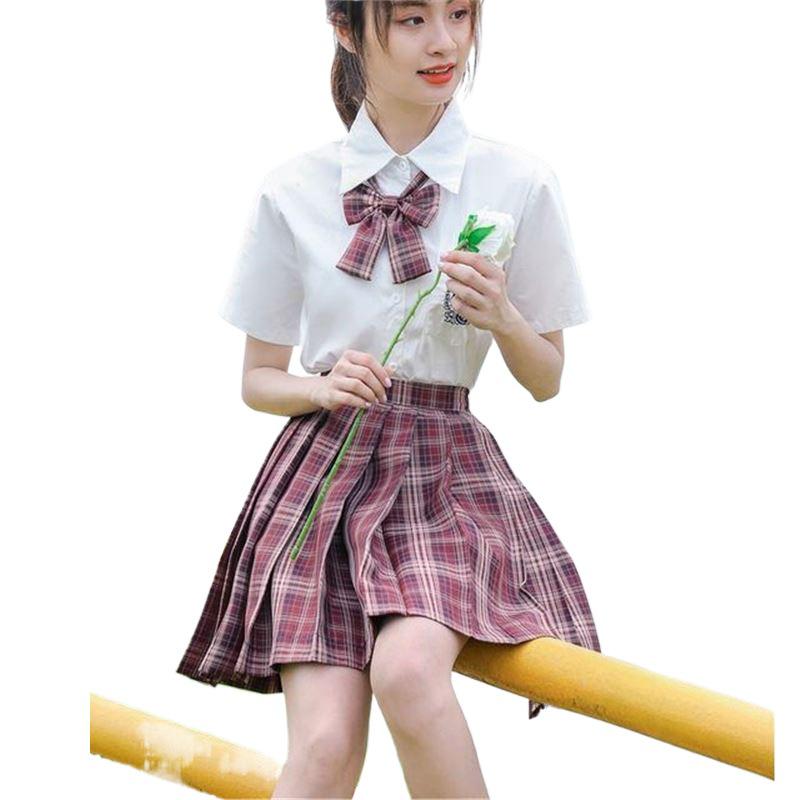 Original Haohai Milk White Square Neck College Style JK Uniform Shirt 2024