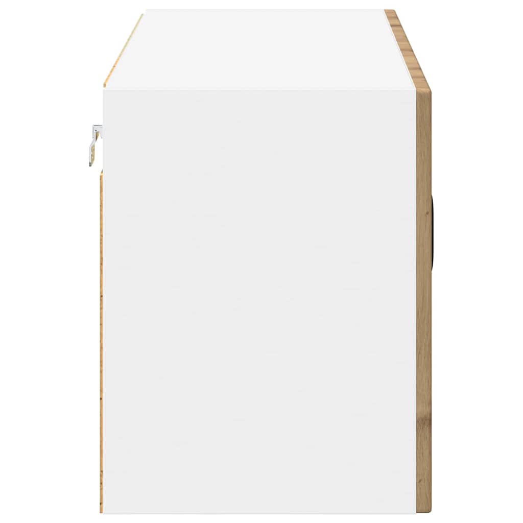 Wall Mounted Glass Cabinet LUCCA Artisan Oak 80 X 31 X 40 Cm