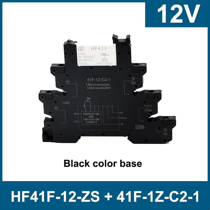 6A 1CO Relay 41F-5-ZS 41F-12-ZS 41F-24-ZS 5V 12V 24V DIN Mount with LED High Frequen Utra-thin Slim/SSR Relay