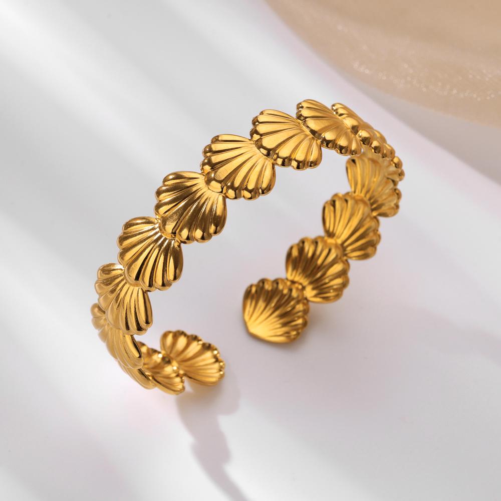 Bowknot Bangle Bracelet for Women Gold Color Stainless Steel Geometric Cuff Bangles Fashion Party Aesthetic Jewelry Gift