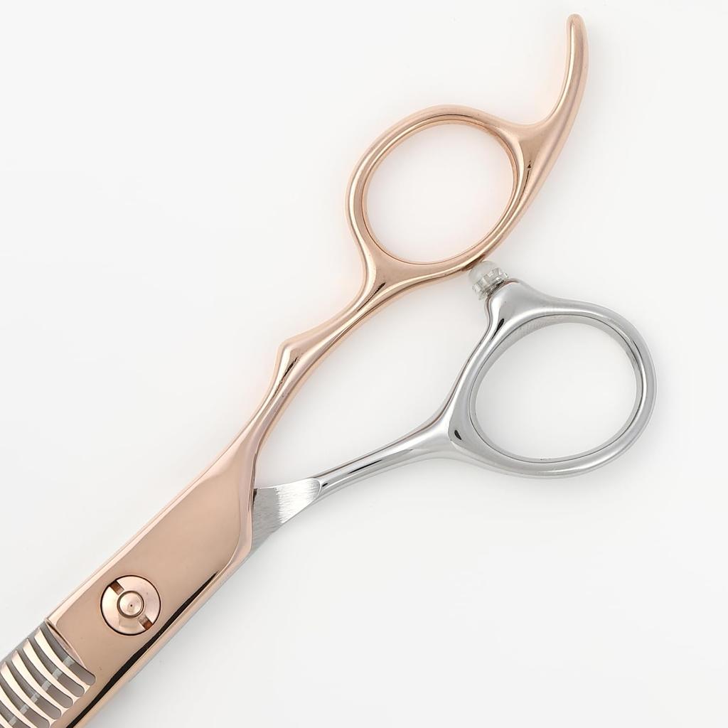 DEEDS Professional Sword Scissors Thinning Set with Forged Pink and Silver Bicolor Handles Approximately Thinning GTZ Japanese Scissors for