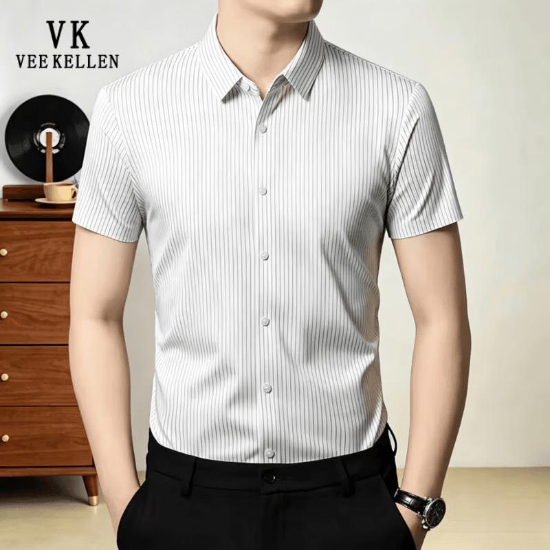 VEE KELLEN Men s Non-Iron Short Sleeve Business Shirt M (110-127 lbs) серый