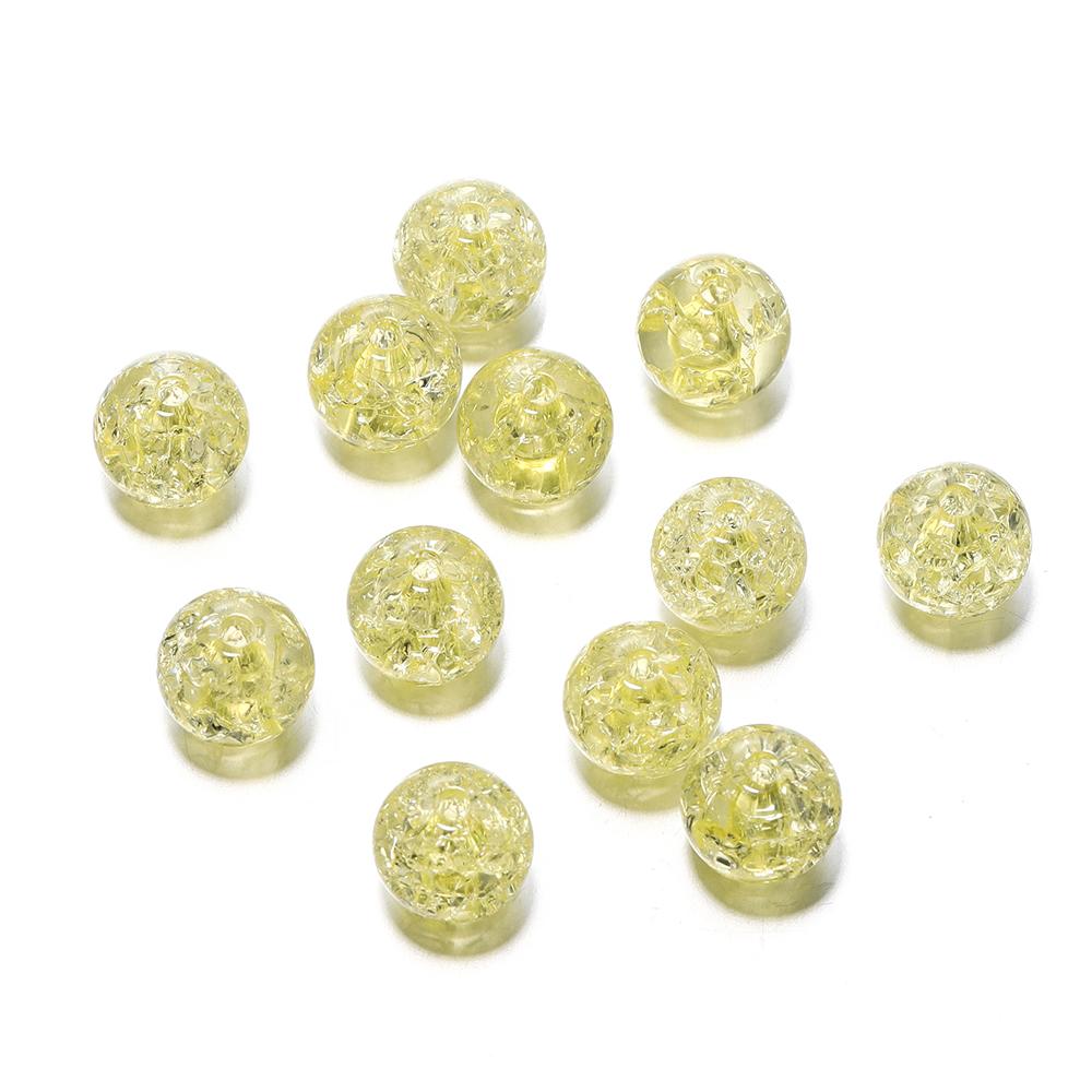 20-30pcs 8/10/12mm Cracked Crystal Acrylic Beads Colorful Loose Spacer Bead for Jewelry Making Charm Beads DIY Bracelet Necklace