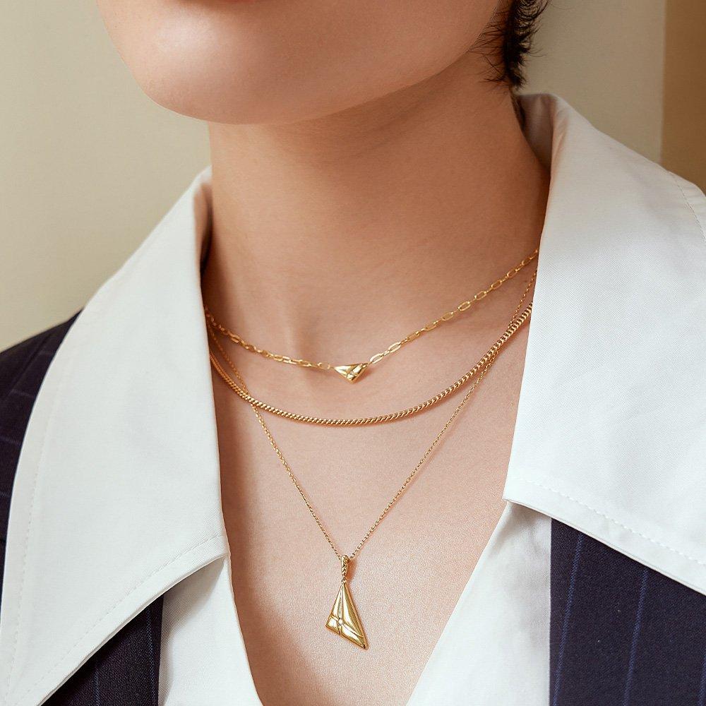 Triangle 925 Silver Necklace N059-02G