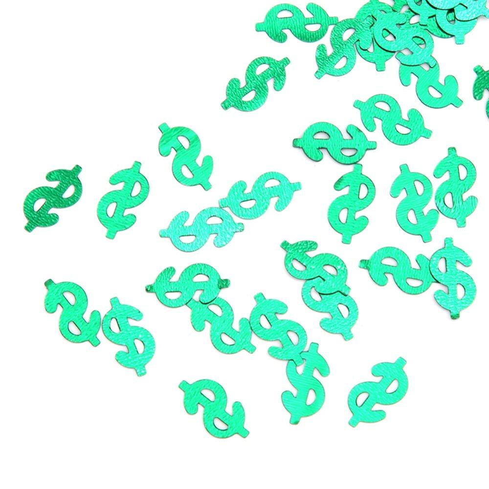 1pcs PVC Sequins Throwing Confetti Gold & Green Party Confetti Dollar Sign Confetti Party зелёный
