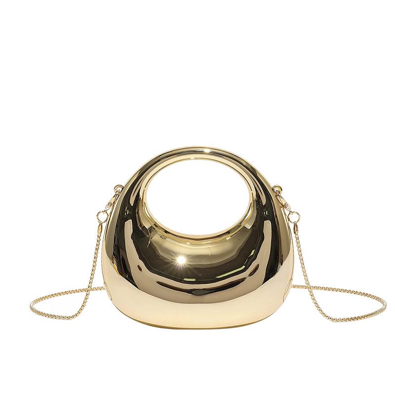 

New fashion chain mini bag glossy acrylic lipstick change bag shoulder messenger dinner bag золотой