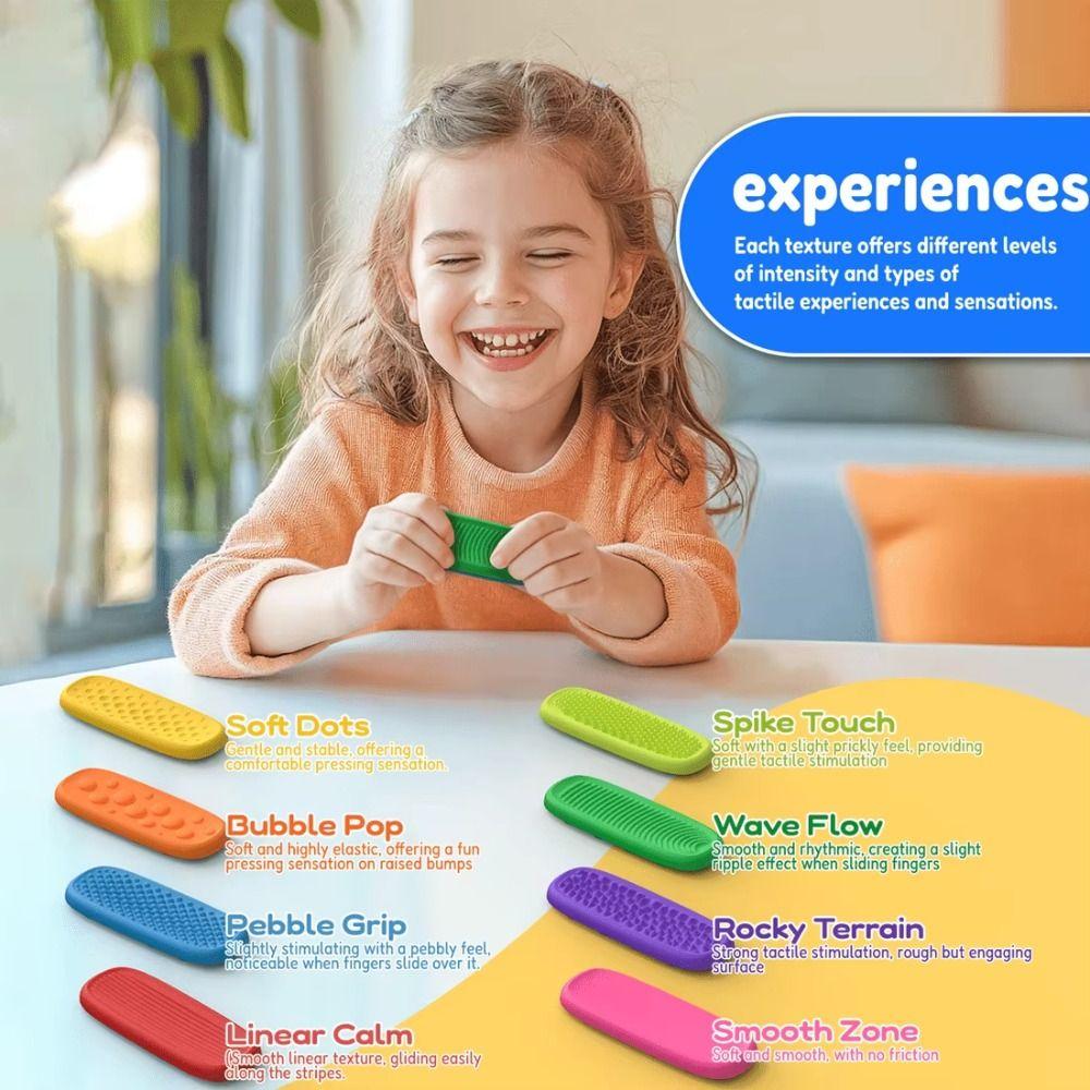 Fidgeting Toy Silicone Sensory Strip Suction Cup Textured Worry Stones  Adult Kids