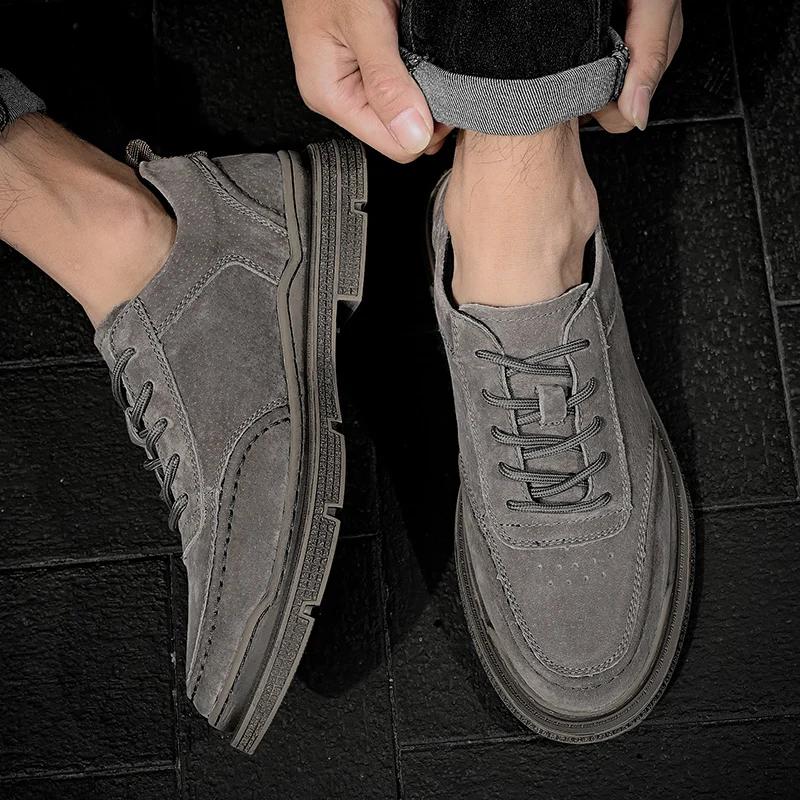 Mode Kuhveloursleder Schuhe Herrenmode Lässige Sneaker Schuh Leder Slipper Herrenschuhe Mokassins Oxfords Herrenschuh Schuhwerk