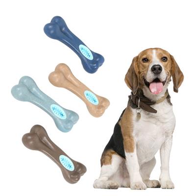 Juguete interactivo con forma de hueso, juguete antifugas de comida, juguete resistente a las mordeduras, juguete para molar los dientes, suministros para mascotas