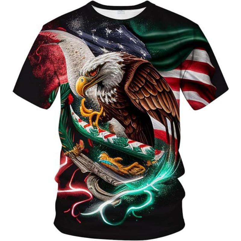 

Summer Creative Mexican Eagle Hunting T-shirt Casual Fashion Versatile Comfortable Short Sleeved T-shirt 6XL