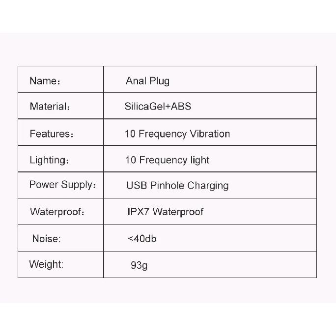Vibrating Plug Anal Vibrator Buttplugs Male Prostate Massager Women Vaginal Massage With LED Light Anus Sex Toy For Men Gay