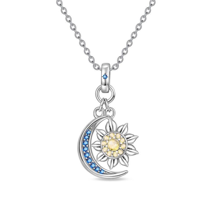 New Sterling copper Moon Protective Hand Pendant Chain Necklace 925 copper Charm Necklace for Women Fine Zircon Gift