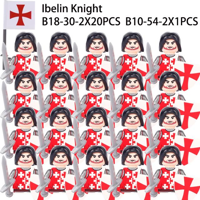 Military Building Blocks Solider Figures Gifts Toys Movie Science Fiction Series Medieval Knight Legion Weapons Shield Flag MOC