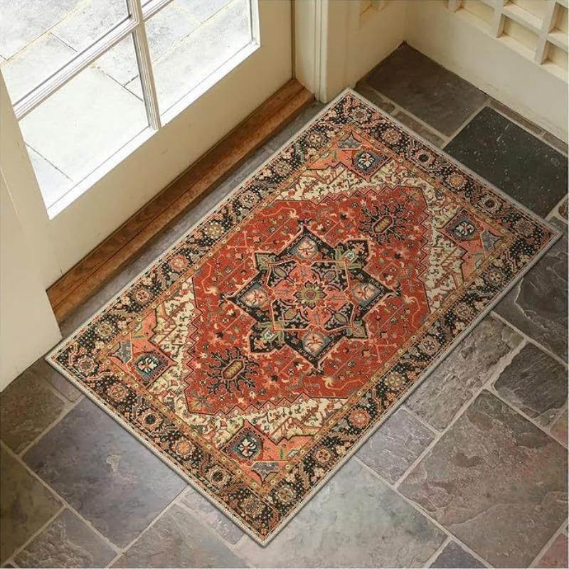 

Persian Style Print Modern Entrance Carpet Rug Non-Slip Door Mat for Home Decoration Durable Easy Clean Indoor Outdoor Decorate 40X60CM