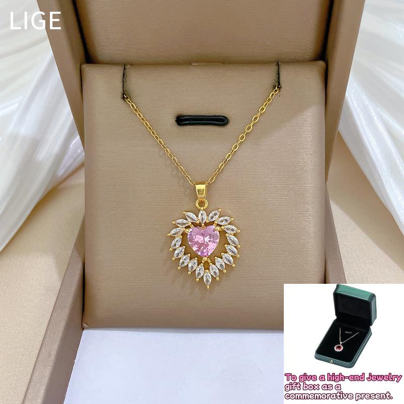 

Love zircon full of diamonds light luxury temperament gorgeous full of diamonds necklace female versatile collarbone chain chain