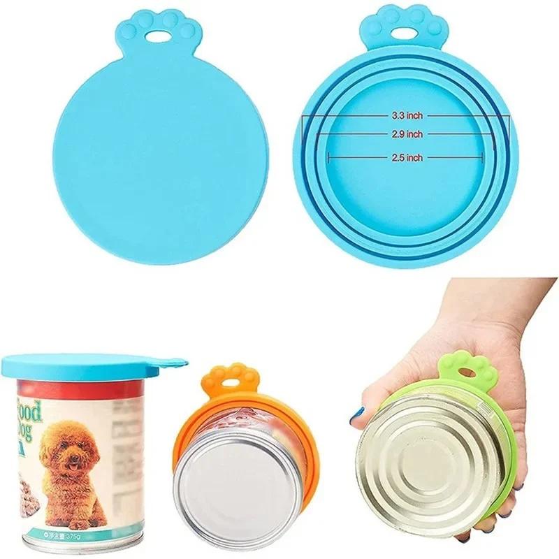 Reusable Silicone Pet Can Lid Airtight Sealing Cover Moisture Proof Fresh Keeping Cap For Dog Cat Wet Food Daily Storage Supply