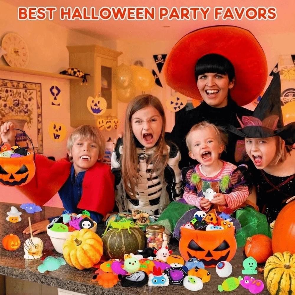 50Pcs Soft Ghost Squishy Toy Anxiety Relief Realistic Pumpkin Pinch TPR Fidget Toy  for Kids Adults