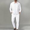 Mens Slim Fit Jacket Set Long Sleeve Cardigan Coat Pants Casual Outfit