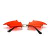 Glasses Bat Wings Shape Translucent Rimless Individual Cool Strong Hinge Unisex Irregular Clear View Masquerade Party Glasses Sun Glasses Photo Prop