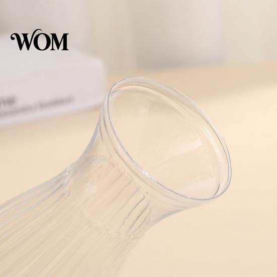 Trendy Flower Container Clear Bud Vase, Plastic Transparent Modern Smooth Finish Vase Table Centerpiece for Home Party Wedding Decor Elegant