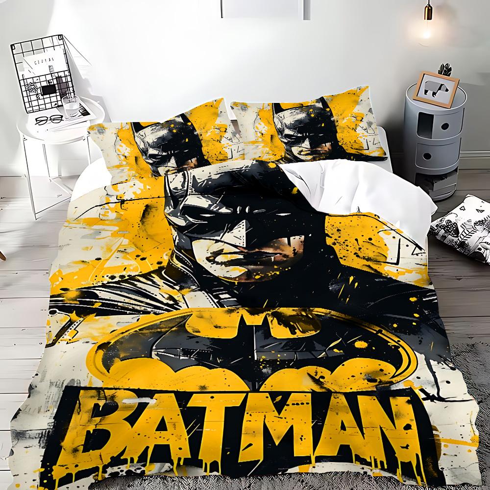 Bettbezug Cartoon B-Batmans Kissenbezug Bettwäsche-Set Erwachsene Junge Mädchen Schlafzimmer Dekoration Kinder Geschenk Einzel Doppel Große Größe