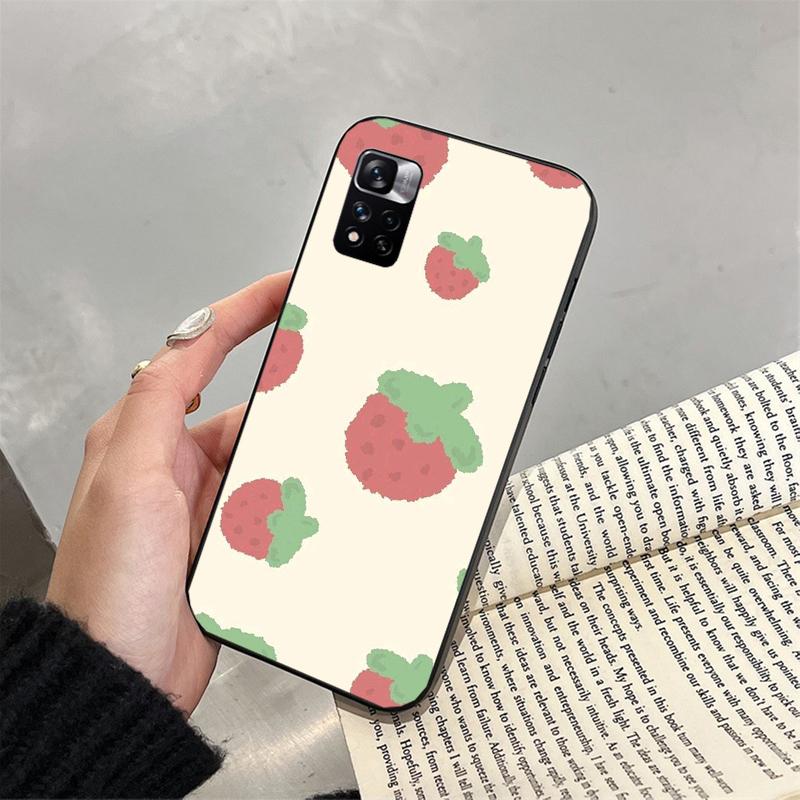 Phone Case For Xiaomi Poco C71 15T 14T Pro Redmi Note 15 14 14 13 Pro Redmi A5 15C 13C Strawberry Cat Cartoon