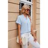 Spring Summer New Solid Color V-neck Short Sleeve Loose Casual Chiffon Blouse For Cross-border Women
