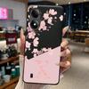 Black Case For ZTE Blade A33S Fundas Beautiful Flower Printing Initial Letters Phone Casing Soft Silicone Protective Back Cover