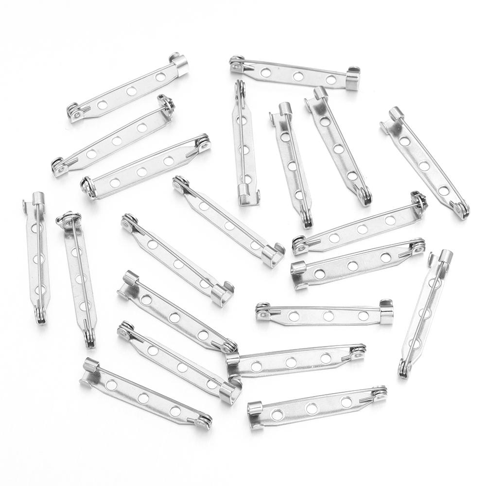 10/20pcs 17 19 25 32mm 316 Stainlesss Steel Brooch Clip Base Pins Safety Pins Brooch Settings Blank Base For DIY Jewelry Making