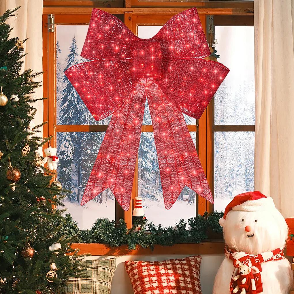 Christmas Glowing Bow LED Lights Large Christmas Bows Lit Bow Illuminate Yard Decoration Outdoor Decorations Yard