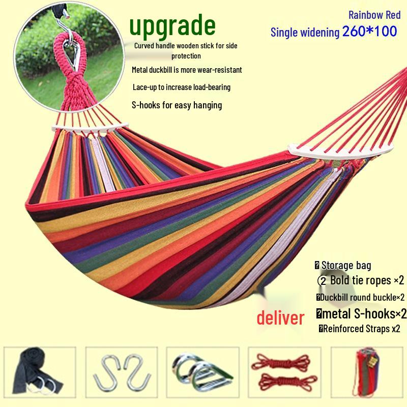 Double Outdoor/Indoor Hammock Bed: Adult Swing, Hanging Rope Chair & Rocking Net for Sleeping