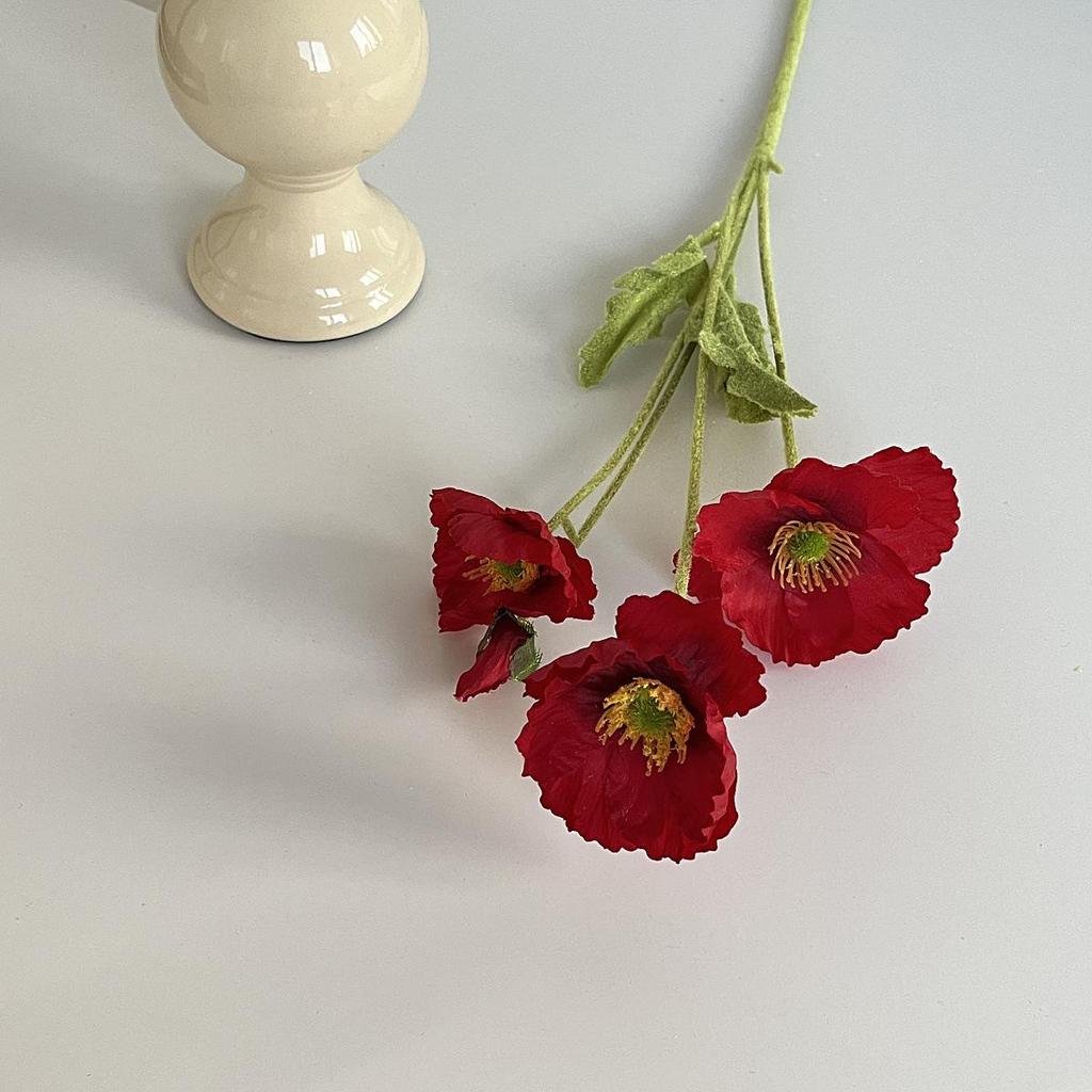 Sentire Fiore decorativo Casa Decorazione matrimonio Fiore artificiale Fiore artificiale Fiore di papavero artificiale