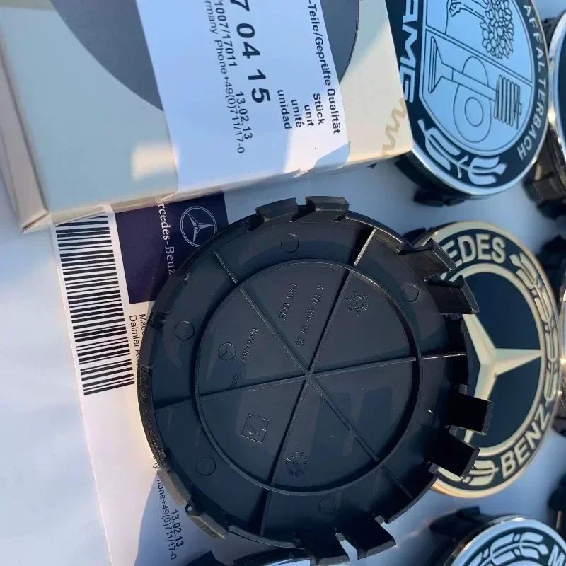 C200 E200 New 2025 For Mercedes Benz 4PCS Car Wheel Hub Cap Tire Center Screw Cap Label For Mercedes-Benz C180 C200 E300 S350 E2