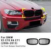 For BMW X5 E70 X6 E71 2006-2013 Front Bumper Kidney Grille Racing Grills Car Replacement Double Slat Gloss Black Grilles