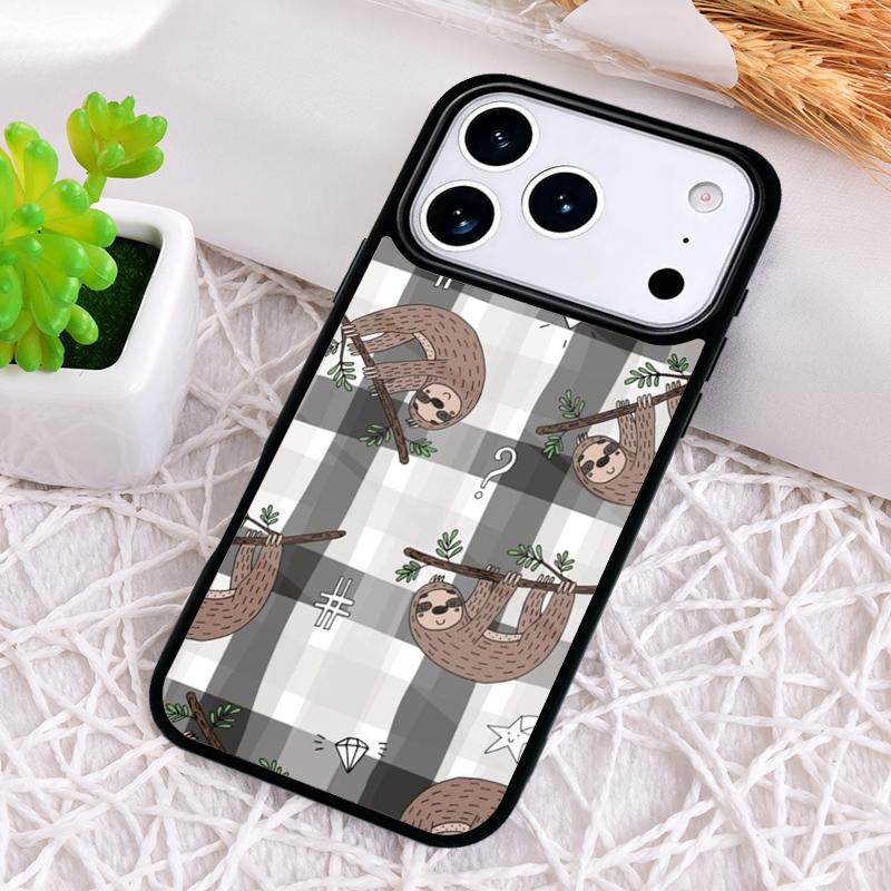 Cute Baby Sloth Phone Case for iPhone 17 Air 16 15 11 12 14 13 Pro Max Shockproof Cover