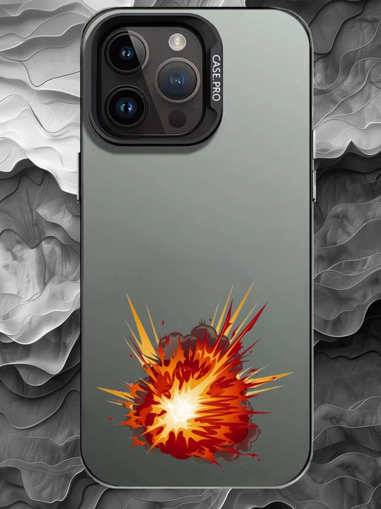 

S-Stylistic explosion Phone Case For iPhone 17 16 15 14 13 12 11 Pro Max Plus Silver Matte Black Cover iPhone17promax