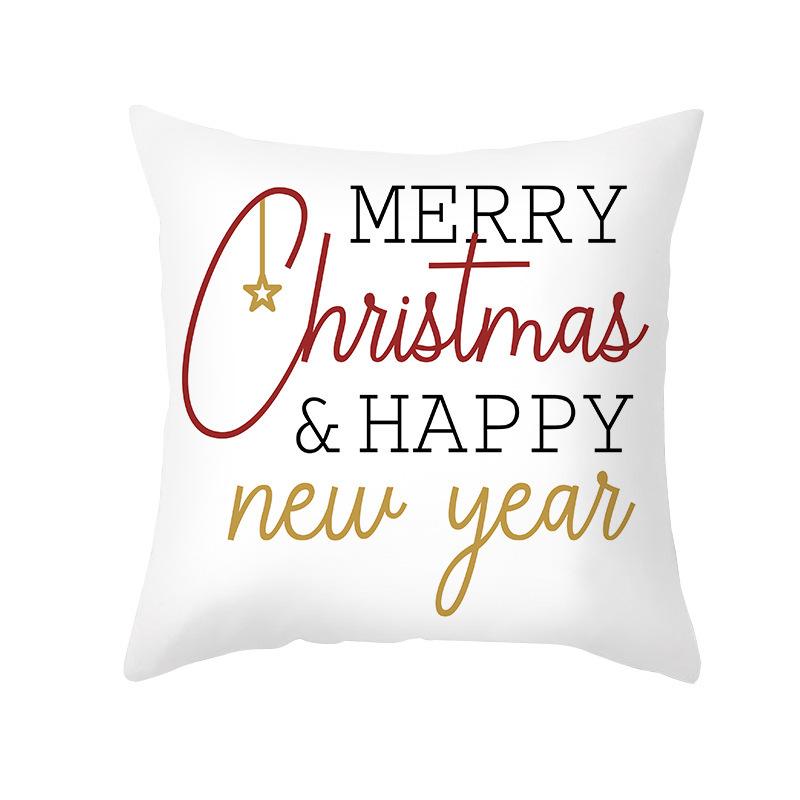 Cartoon Print Christmas Pillow Cover Office Sofa Cushion Pillow Cover Cross-border Home